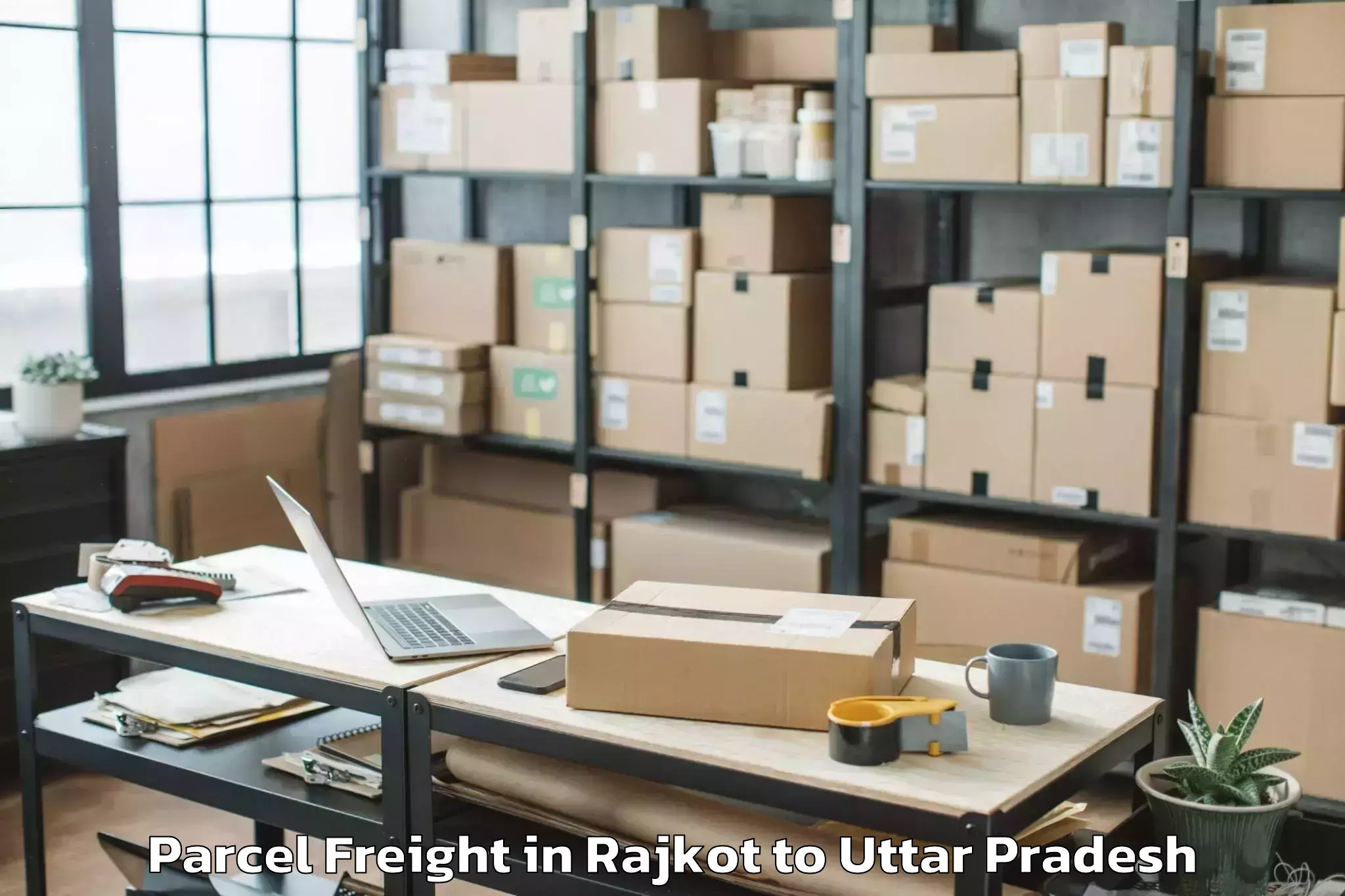 Top Rajkot to Vrindavan Parcel Freight Available